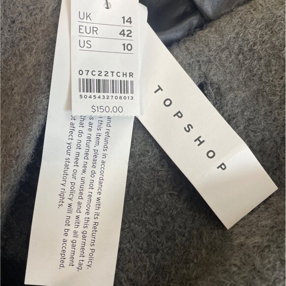 Vintage Gray Wool Blend Double-Breasted Belted Womens Overcoat - Picture 8 of 12